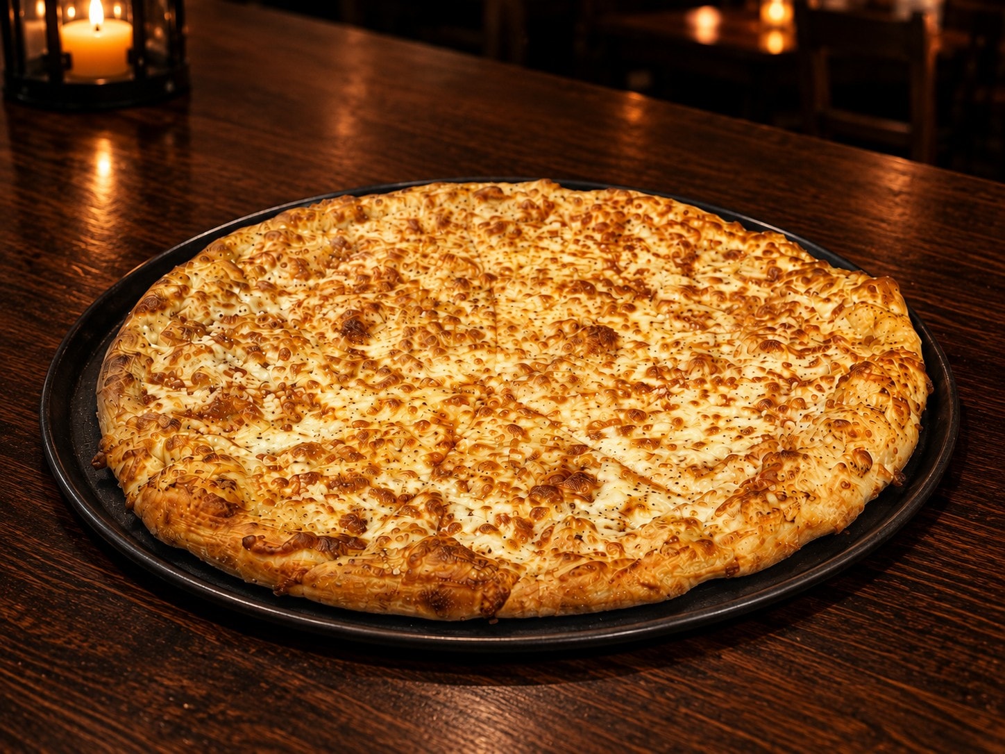 Quattro Formaggio pizza — four cheeses, no red sauce